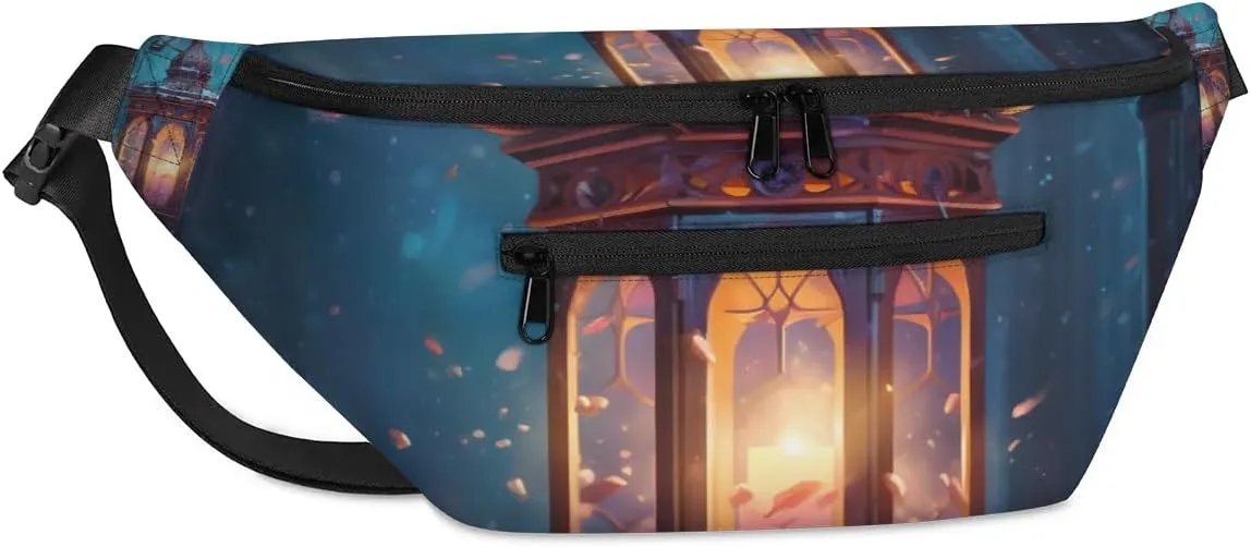 Christmas Lamp Sling Bag Crossbody Backpack Chest Daypack for Women Sport Travel Hiking Casual Bag Multipurpose Waist Pack With Zipper Closure Adjustable Strap Shoulder Bag