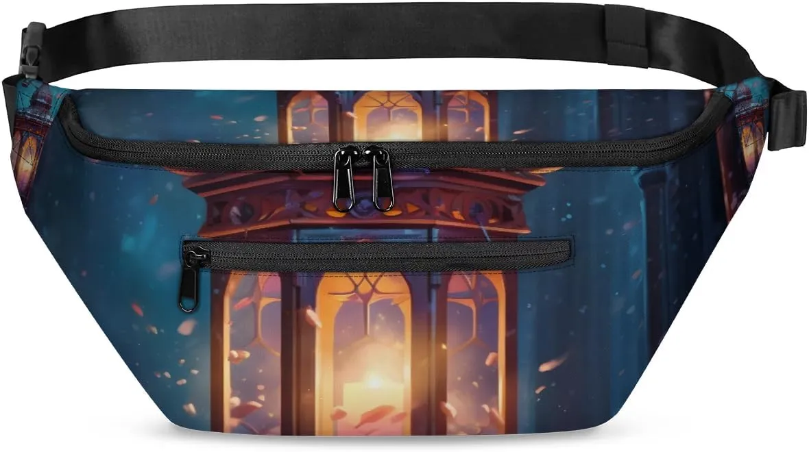 Christmas Lamp Sling Bag Crossbody Backpack Chest Daypack for Women Sport Travel Hiking Casual Bag Multipurpose Waist Pack With Zipper Closure Adjustable Strap Shoulder Bag
