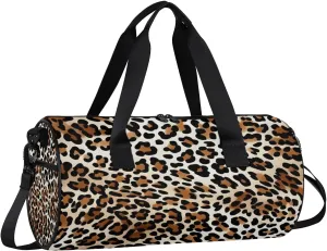 Classic Leopard Gym Bag for Women Men Lightweight Weekender Travel Bag Stylish Duffle Bag for Gym Travel Overnight Carry On