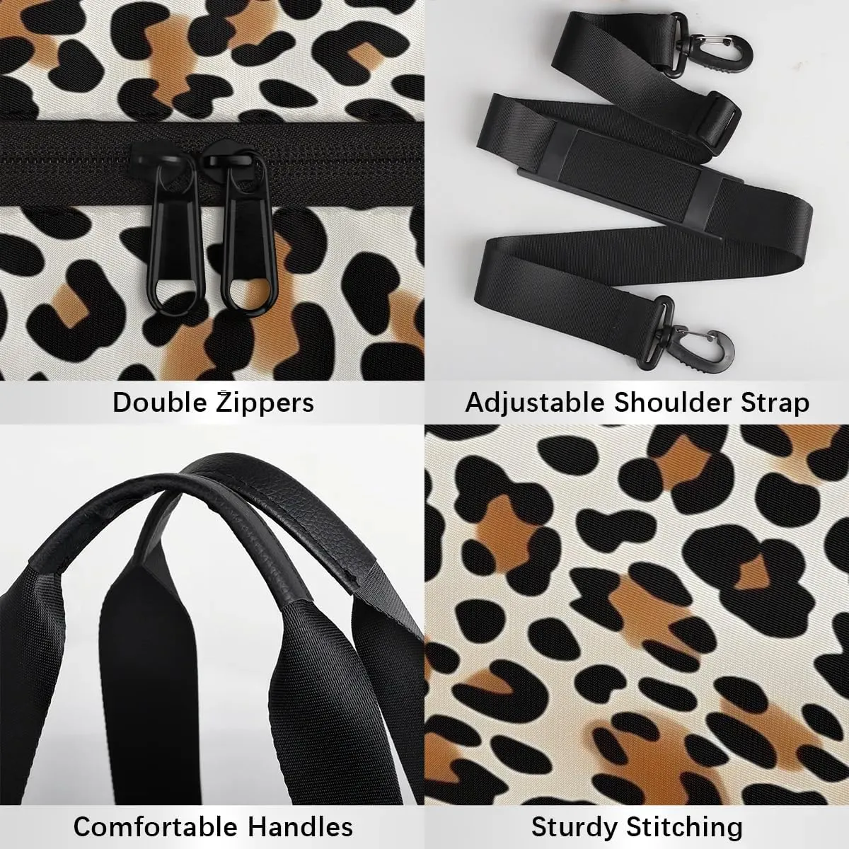 Classic Leopard Gym Bag for Women Men Lightweight Weekender Travel Bag Stylish Duffle Bag for Gym Travel Overnight Carry On