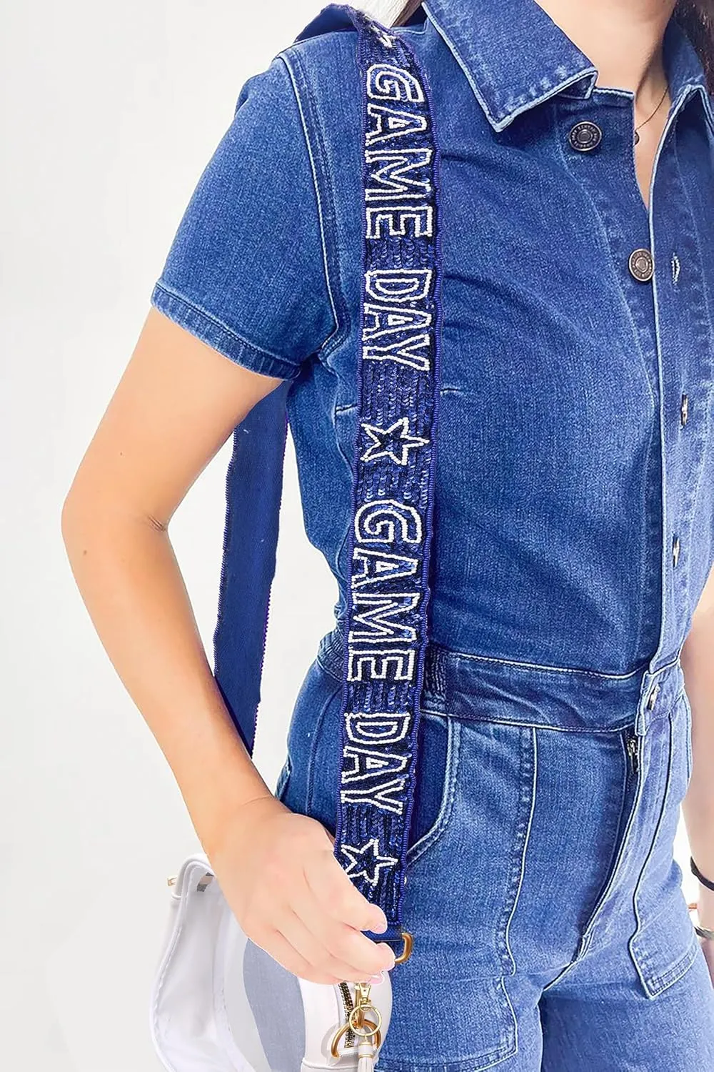 Clear Bag for Stadium Events Game Day Clear Purse with Beaded Purse Strap,Stadium Approved Clear Crossbody Bag for Sports