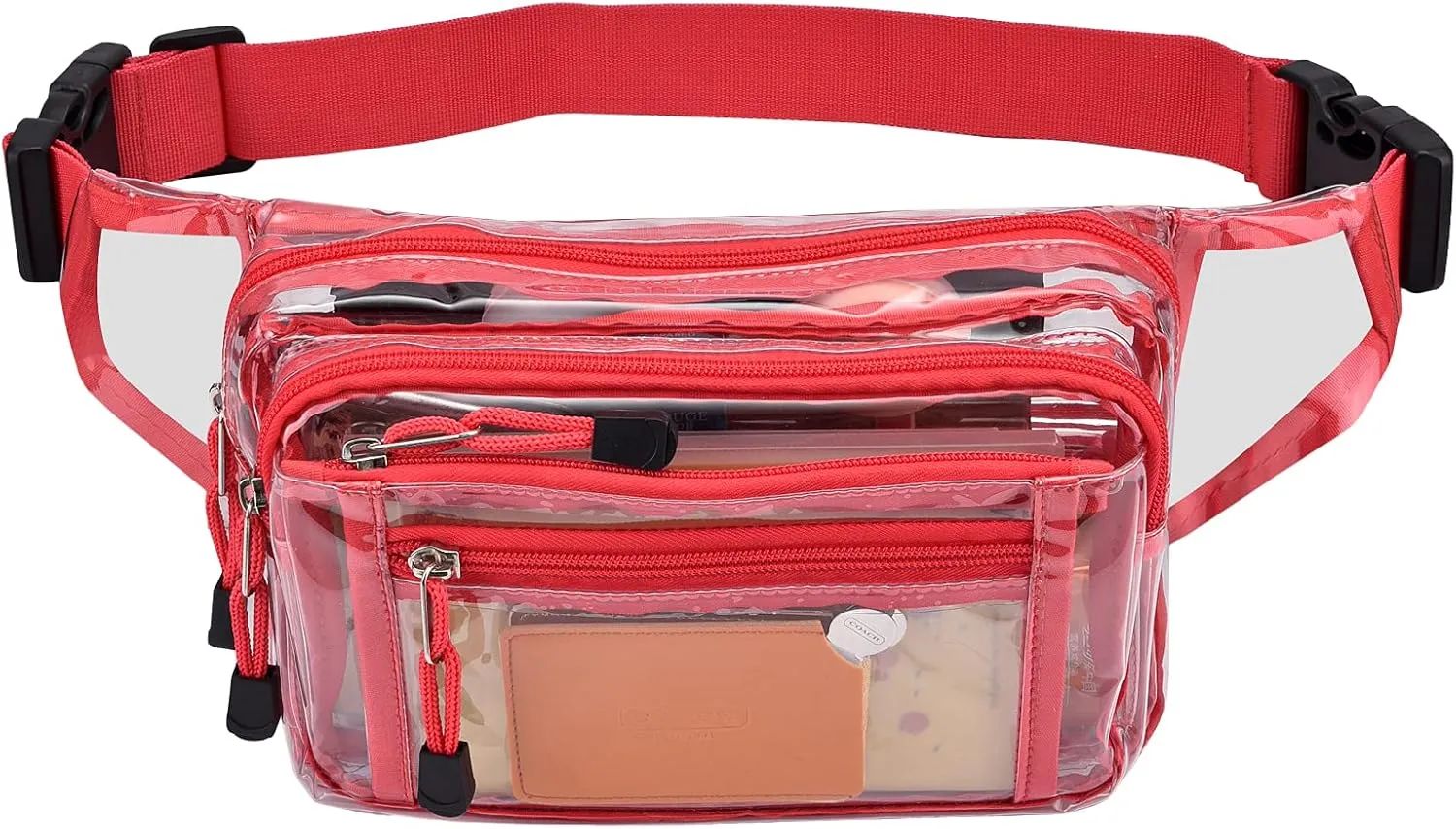Clear Bag Stadium Approved Clear Fanny Pack for Women for Work,Multi-purpose Waist Bag for Travel & Sporting Event