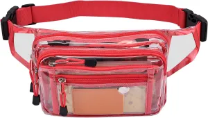 Clear Bag Stadium Approved Clear Fanny Pack for Women for Work,Multi-purpose Waist Bag for Travel & Sporting Event