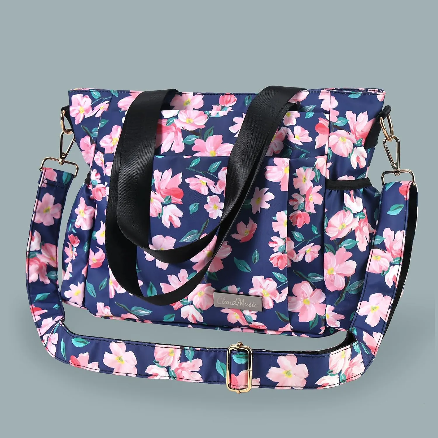 CLOUDMUSIC Crossbody Bags Shoulder Tote Handbag Nylon With Straps Waterproof Multi Bottle Pockets For Women Trendy