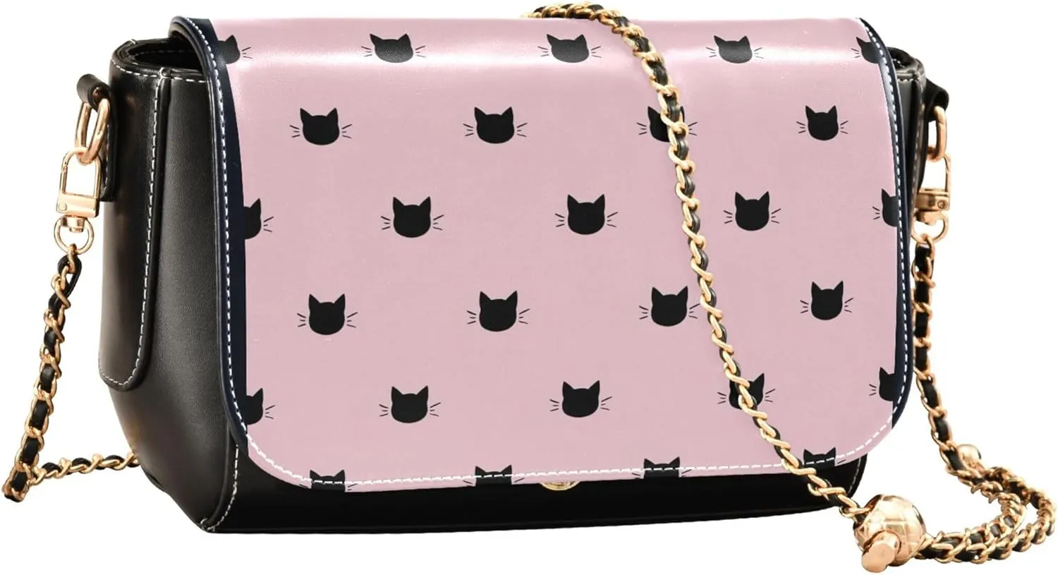 Colorful Shoulder Leather Bags, Tropical Flamingos Zebra Crossbody Purses for Women Fashion Handbag with Chain Strap