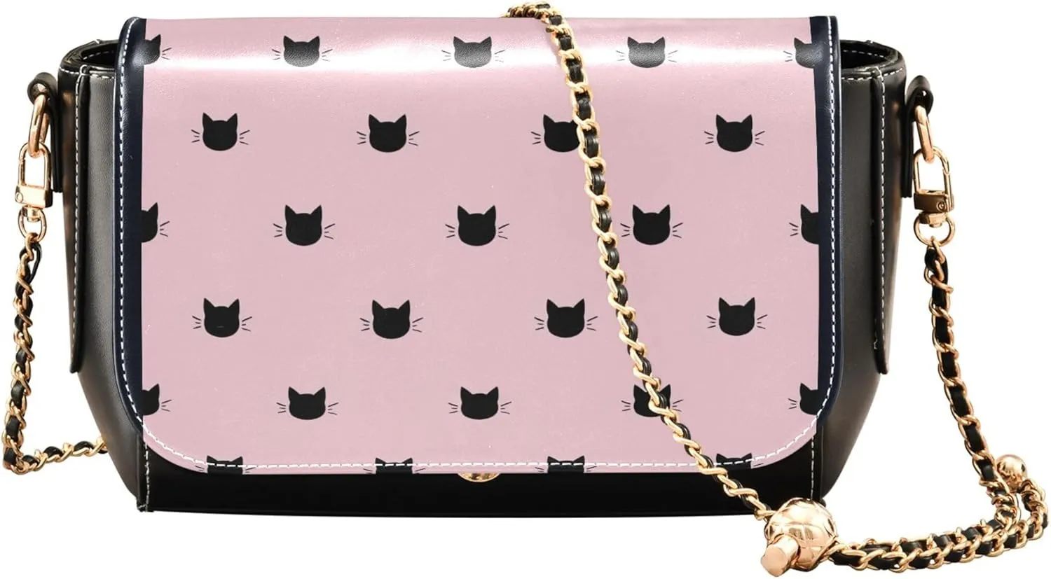 Colorful Shoulder Leather Bags, Tropical Flamingos Zebra Crossbody Purses for Women Fashion Handbag with Chain Strap