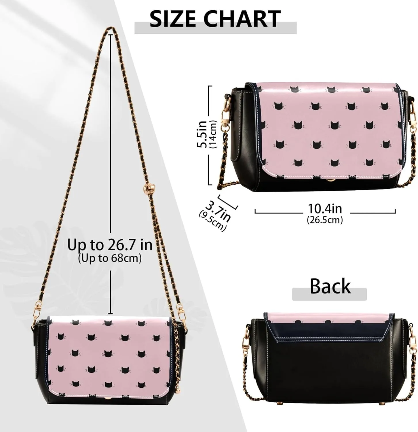 Colorful Shoulder Leather Bags, Tropical Flamingos Zebra Crossbody Purses for Women Fashion Handbag with Chain Strap