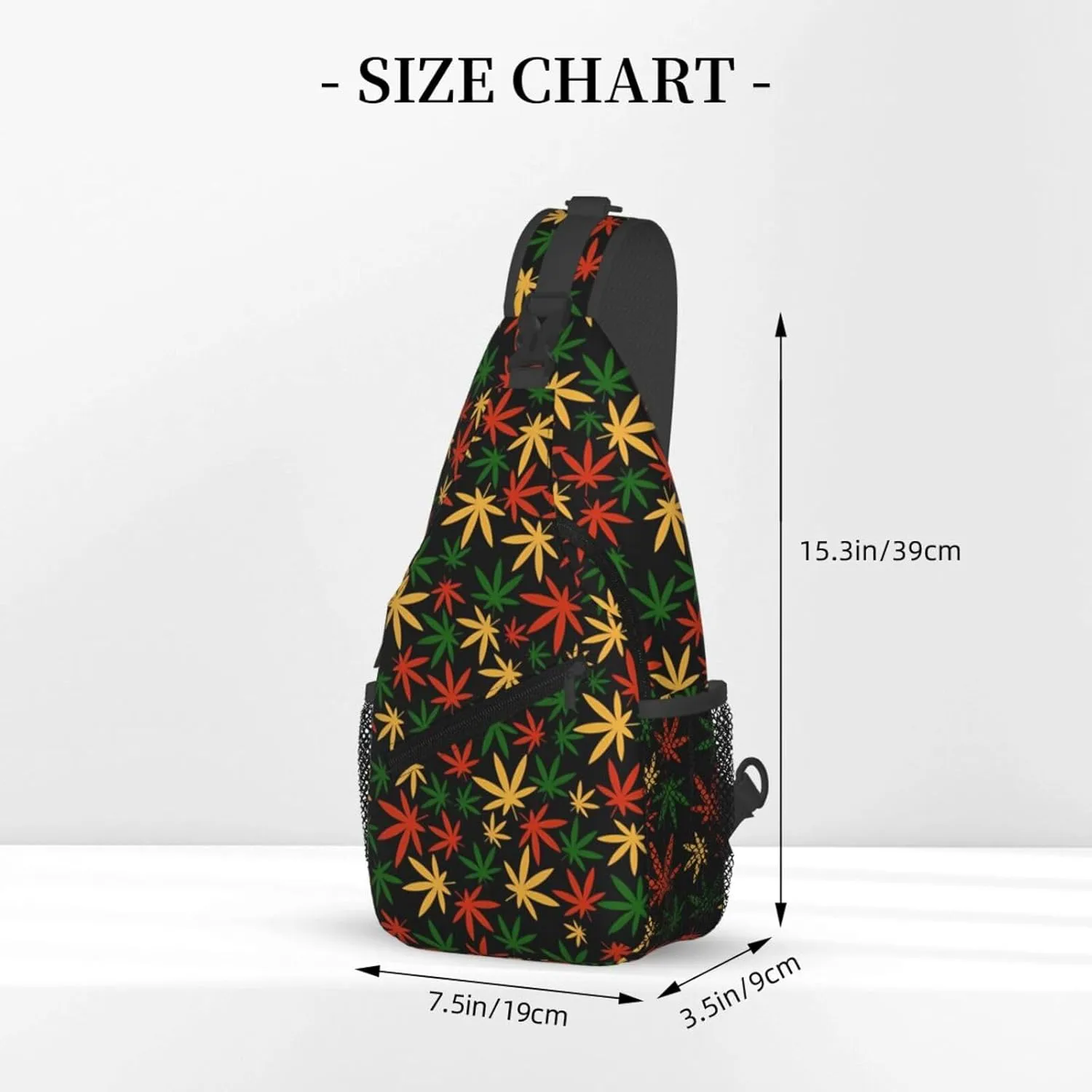 Colourful Marijuana Leaf Chest Bags Crossbody Sling Bag Shoulder Bag Travel Hiking Daypack For Men Women