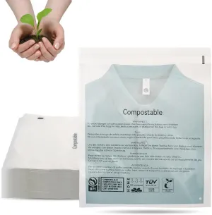 Compostable Self Sealing Adhesive Clear Bags 12x15 inch Resealable Transparent T Shirt Bags Apparel for Packaging, Clothing & T Shirts 50 Couts
