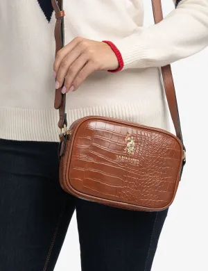 CROCODILE EMBOSSED CROSSBODY BAG