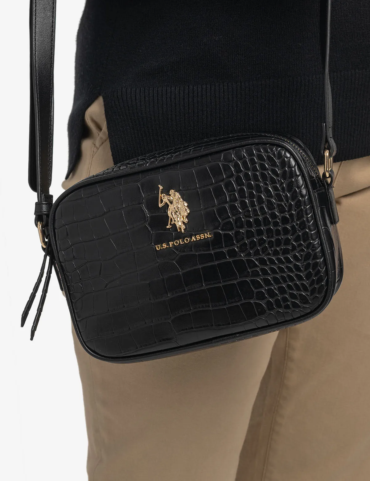 CROCODILE EMBOSSED CROSSBODY BAG