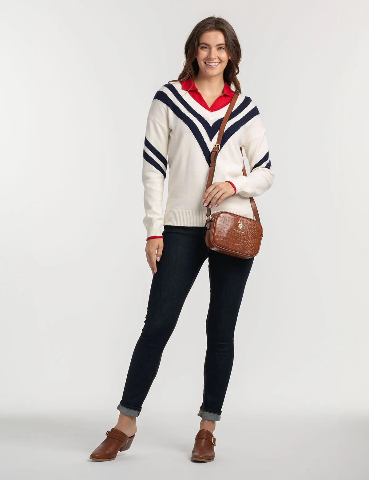 CROCODILE EMBOSSED CROSSBODY BAG