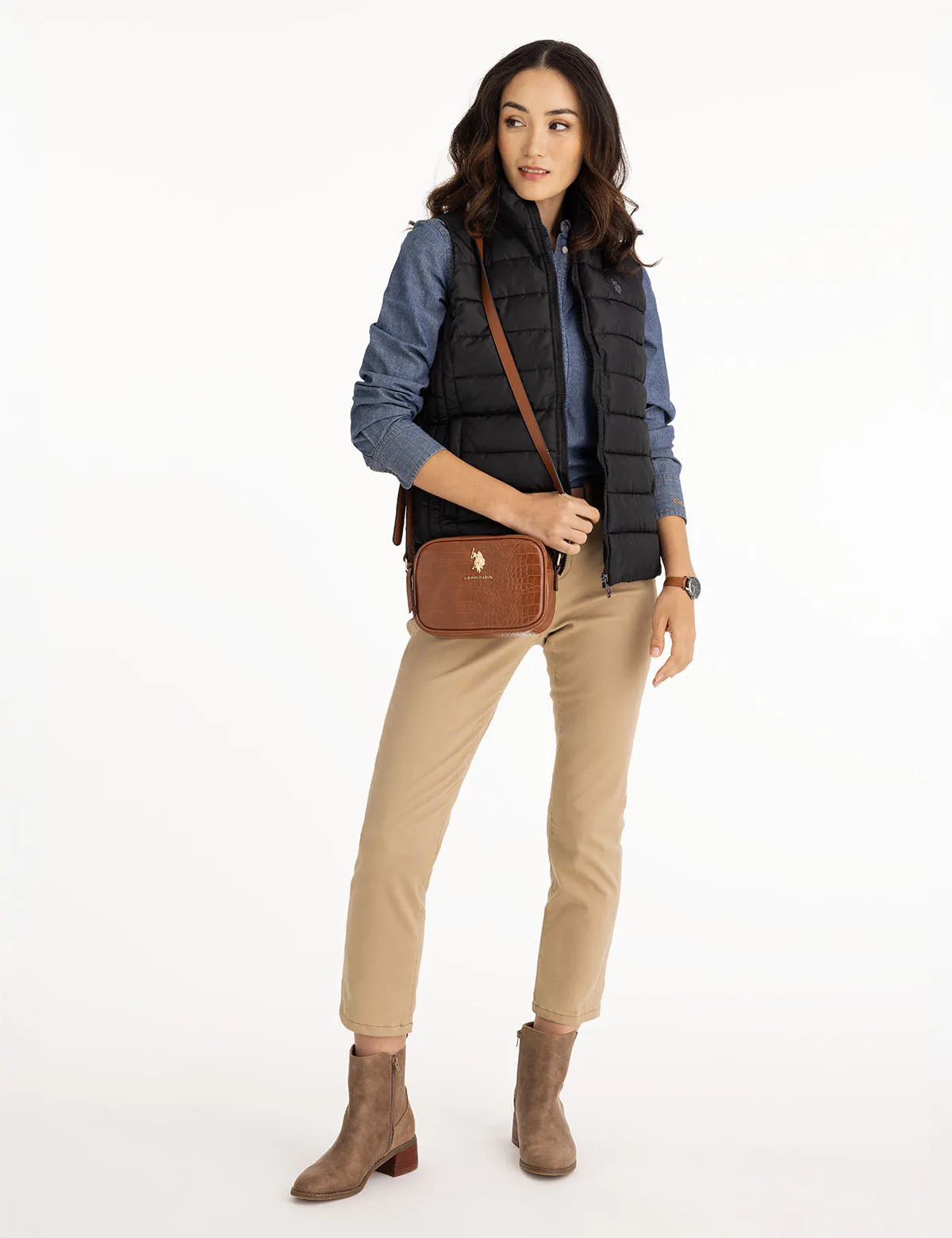 CROCODILE EMBOSSED CROSSBODY BAG