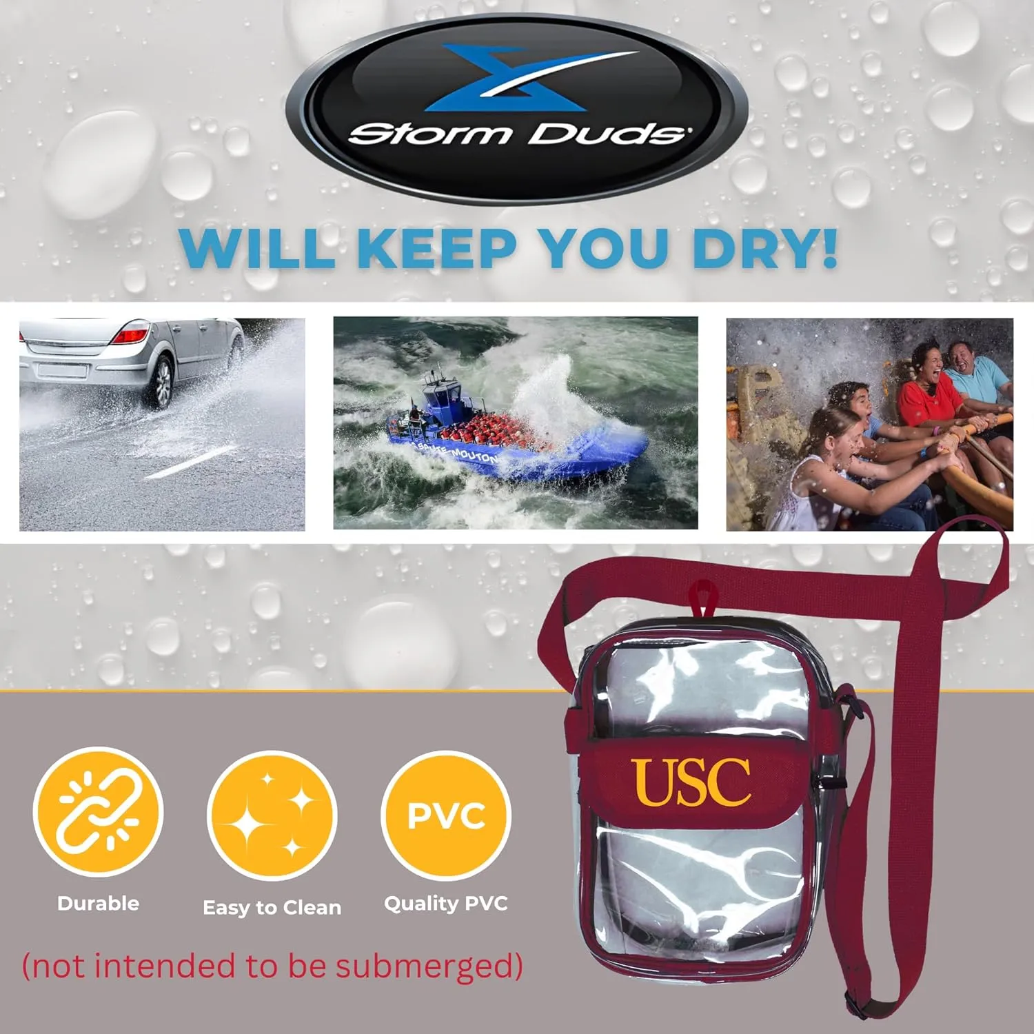 Crossbody Clear Bag 10 Inch Pouch for Valuables - Games, Graduations, Concerts – NCAA Stadium Approved