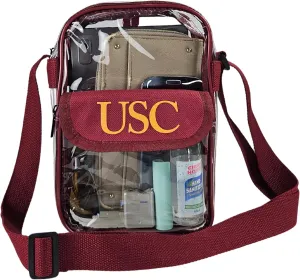 Crossbody Clear Bag 10 Inch Pouch for Valuables - Games, Graduations, Concerts – NCAA Stadium Approved