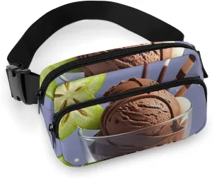 Crossbody Fanny Pack for Women Men Ice Cream Holy Day Waist Pack Sports Belt Bag Large Waist Bag with Adjustable Strap Fashion Hip Bum Bag for Workout Running Traveling