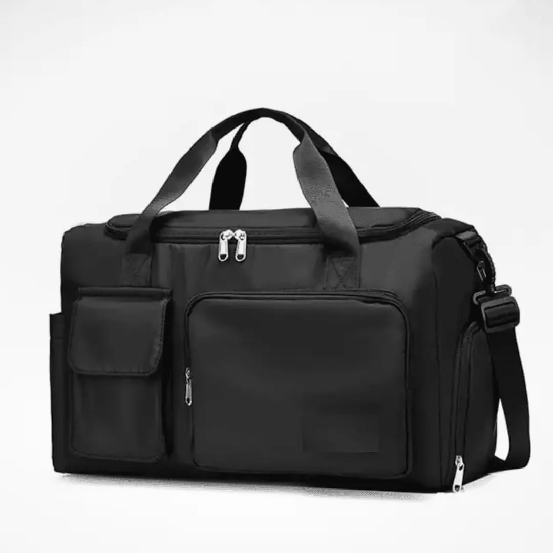 Custom Duffle Bag for Men and Women. Personalize with your Text and Logo (Black)