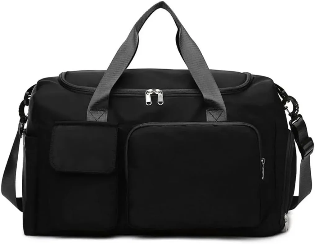 Custom Duffle Bag for Men and Women. Personalize with your Text and Logo (Black)