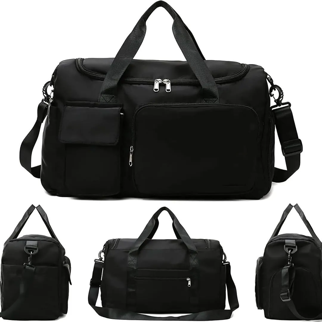 Custom Duffle Bag for Men and Women. Personalize with your Text and Logo (Black)