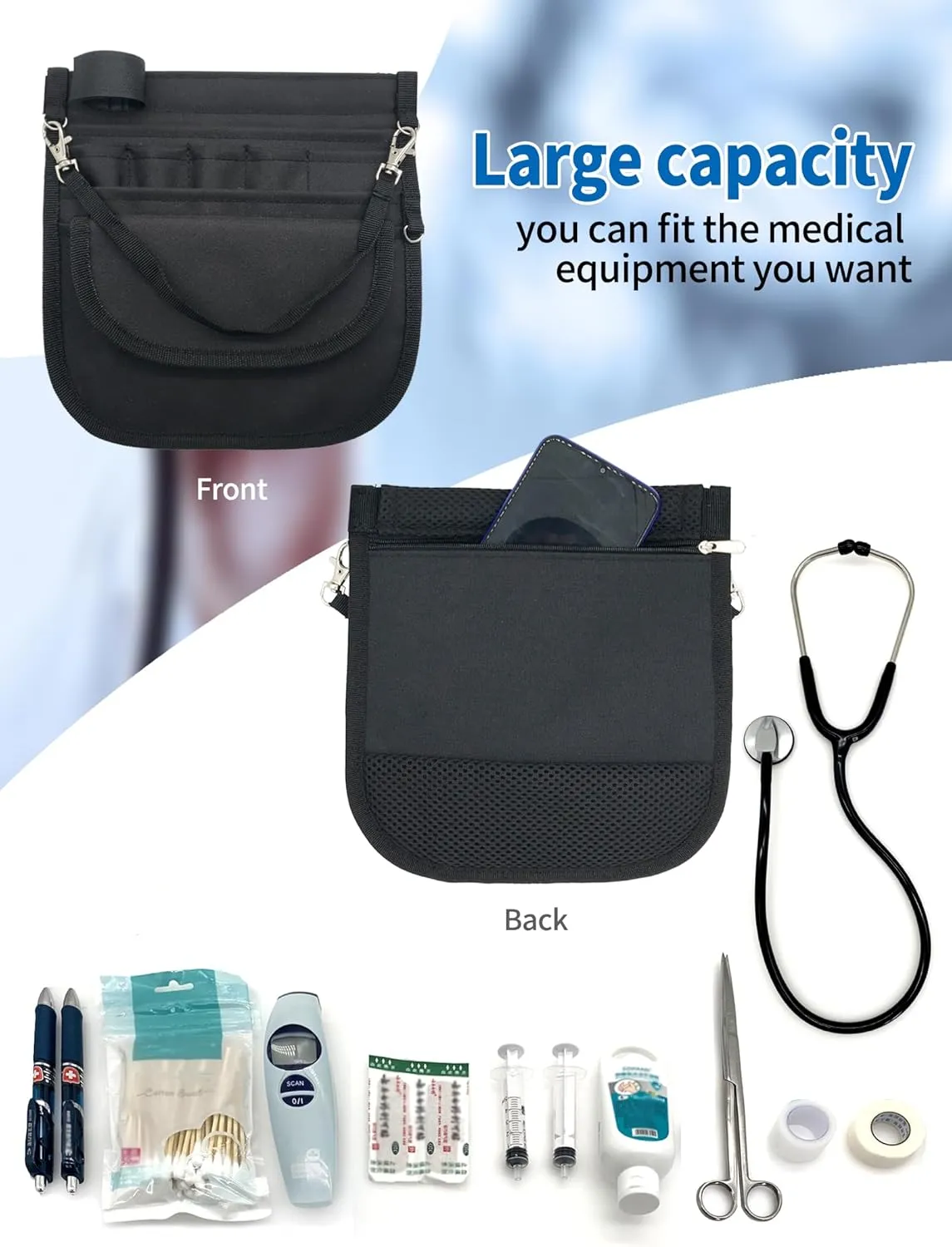 Customizable Nurse Fanny Pack Personalised Tool Bag,for Women Men Nursing Fanny Pack for Nurses with Multi Compartment Medical Pack for Emergency Nursing Supplies