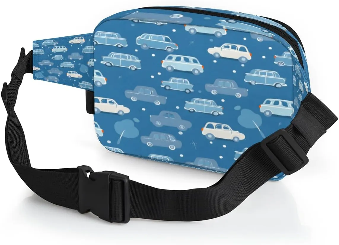 Cute Car Fanny Pack for Men Women Crossbody Waist Bag Sport Belt Bag with Multi Pockets for Travel Hiking Jogging Running