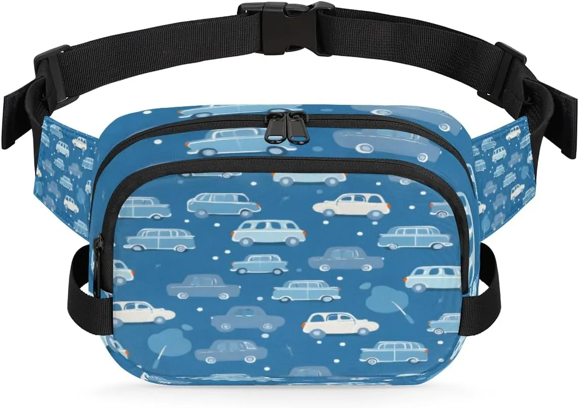 Cute Car Fanny Pack for Men Women Crossbody Waist Bag Sport Belt Bag with Multi Pockets for Travel Hiking Jogging Running