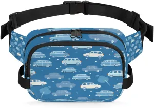 Cute Car Fanny Pack for Men Women Crossbody Waist Bag Sport Belt Bag with Multi Pockets for Travel Hiking Jogging Running