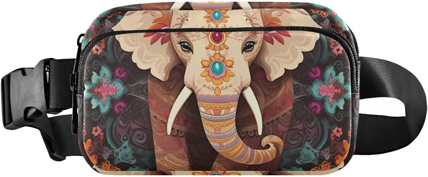 Cute Elephant Flower Fanny Packs for Women Fanny Pack For Men Belt Bag Crossbody Fanny Packs for Women Running Fanny Pack Waist Pack 21340754