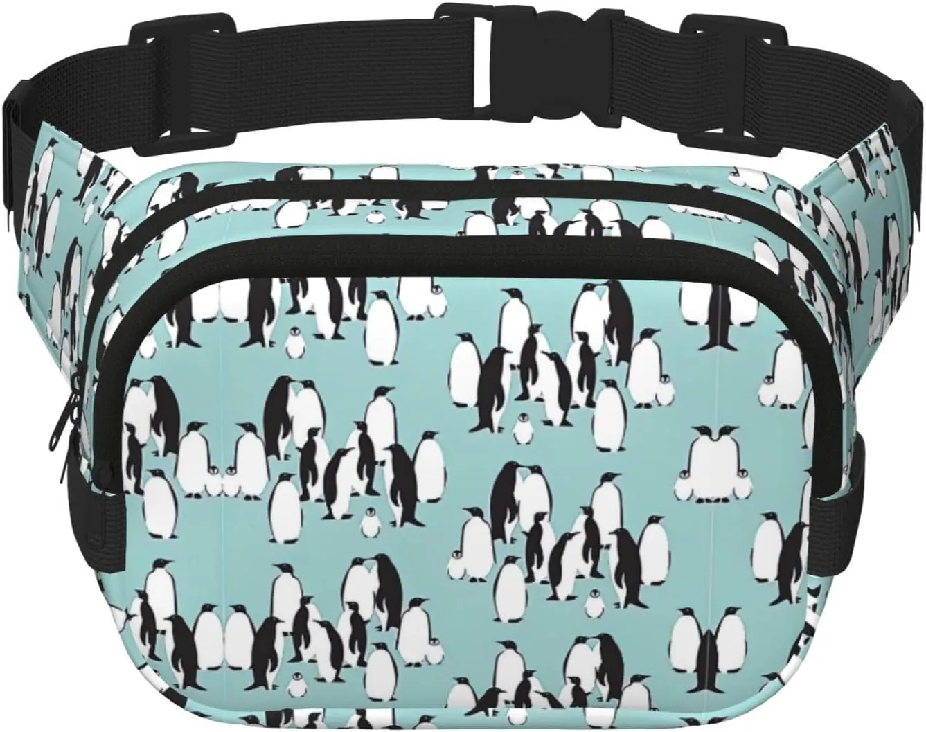 Cute Penguins print Large Fanny Packs for Women Cute Cross Body Waist Bag Fashionable Fanny Pack