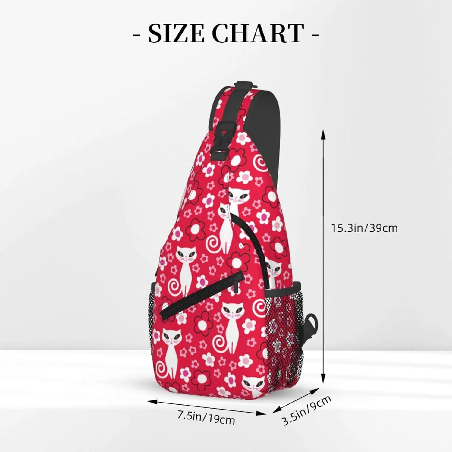 Cute pink bear Chest Bags Crossbody Sling Bag Shoulder Bag Travel Hiking Daypack For Men Women