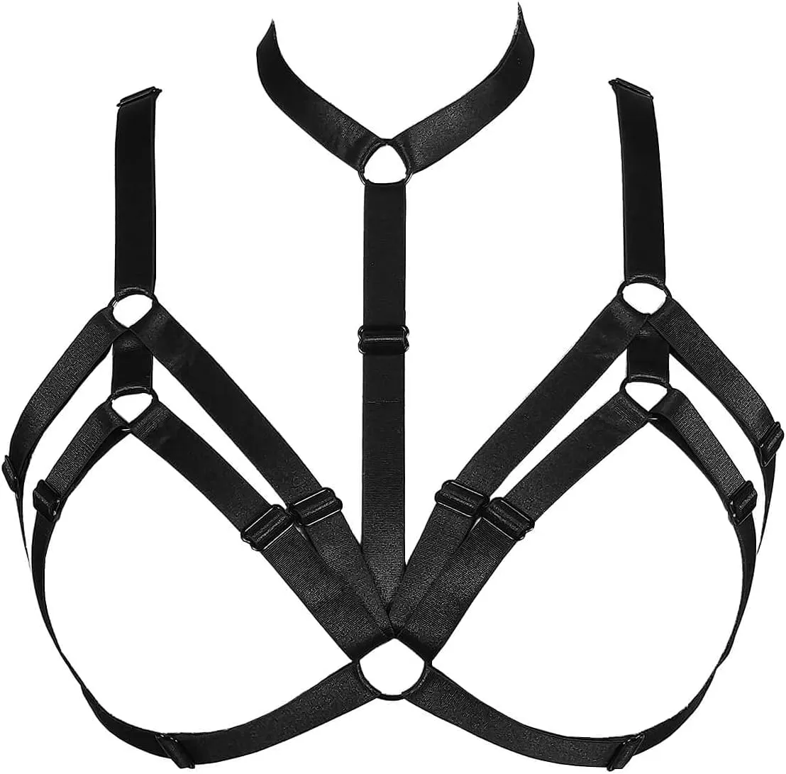 Dance Apparel Punk Belt Gothic Black Harness Strappy Cage Lingerie