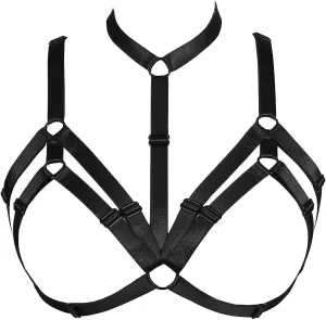 Dance Apparel Punk Belt Gothic Black Harness Strappy Cage Lingerie