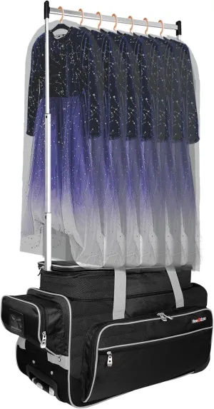 Dance Bag With Garment Rack,Dance Costumes Rolling Garment Bags For Travel,Garment Duffle Bag For Dance Competition, Wheeled Drop-Bottom Upright Luggage Closet Suitcase (23inch Expand-Grey)