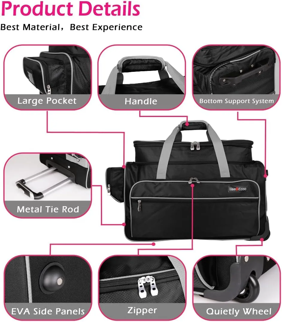 Dance Bag With Garment Rack,Dance Costumes Rolling Garment Bags For Travel,Garment Duffle Bag For Dance Competition, Wheeled Drop-Bottom Upright Luggage Closet Suitcase (23inch Expand-Grey)