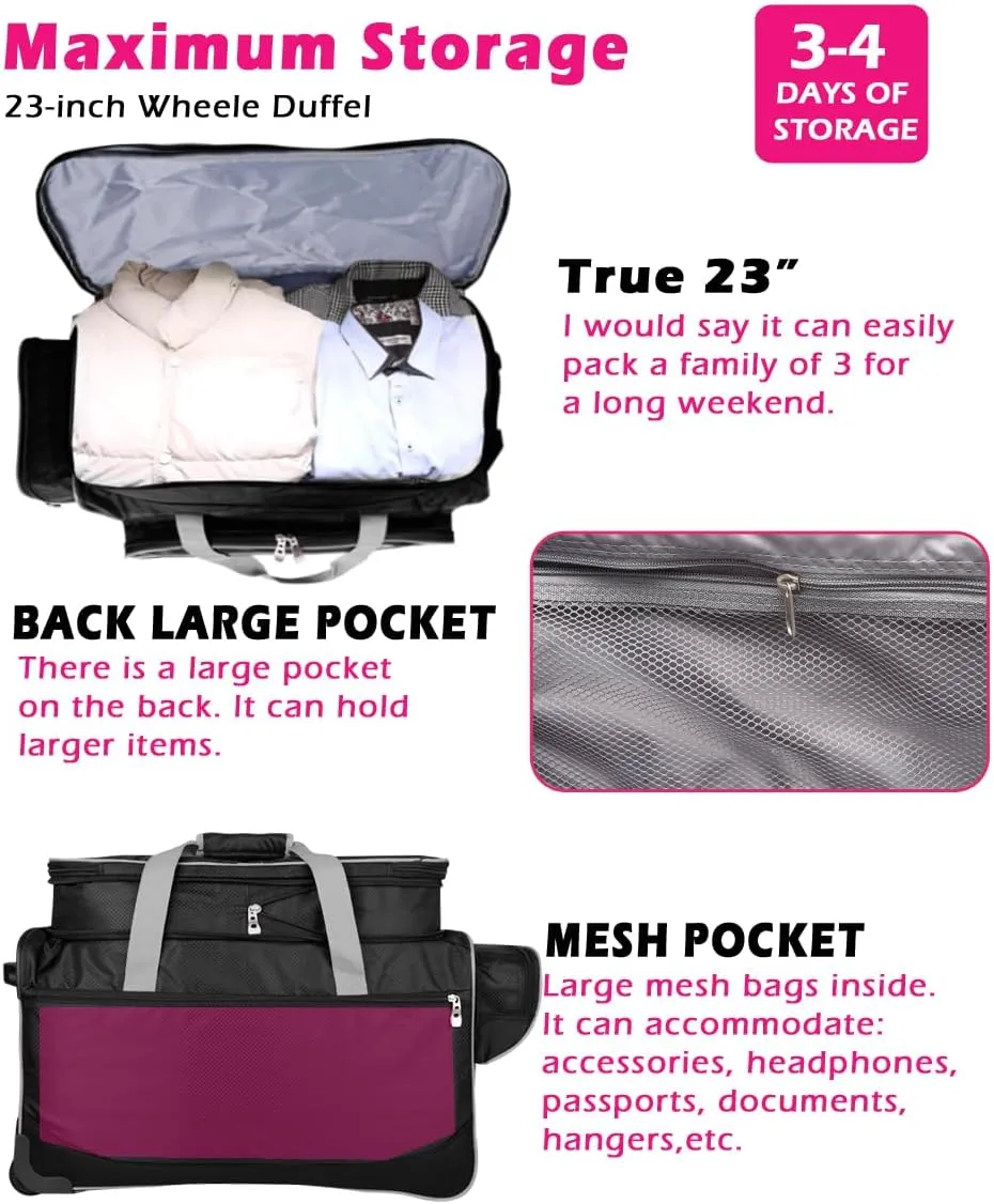 Dance Bag With Garment Rack,Dance Costumes Rolling Garment Bags For Travel,Garment Duffle Bag For Dance Competition, Wheeled Drop-Bottom Upright Luggage Closet Suitcase (23inch Expand-Grey)