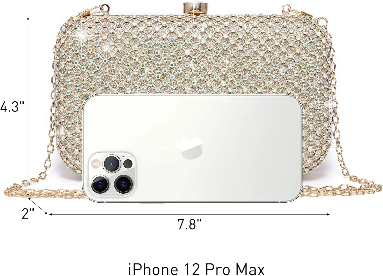 Dasein Womens Rhinestone Clutch Purse Sparkling Evening Bag with Crystal Clasp for Formal Prom Party Wedding