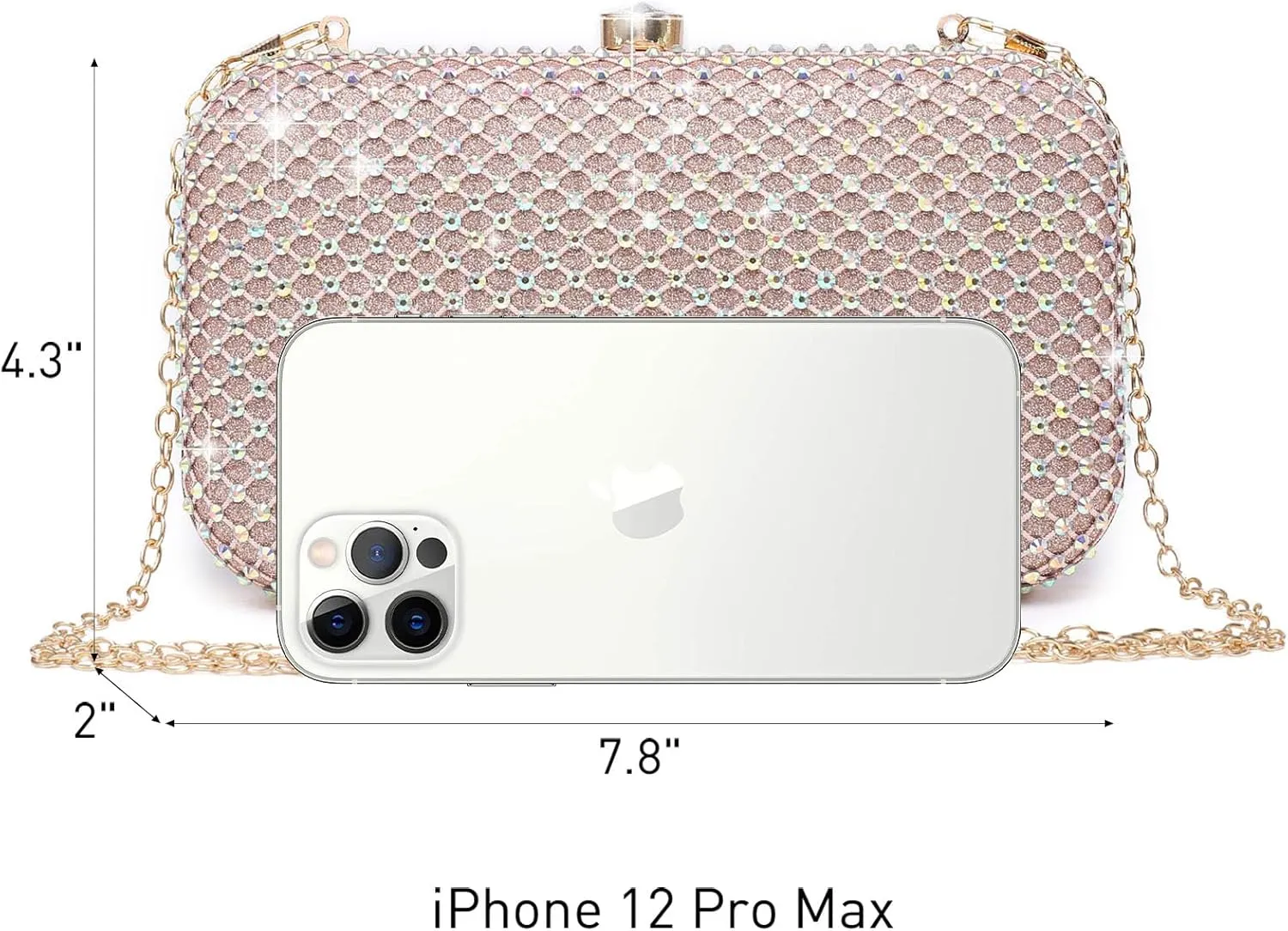 Dasein Womens Rhinestone Clutch Purse Sparkling Evening Bag with Crystal Clasp for Formal Prom Party Wedding