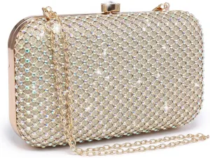 Dasein Womens Rhinestone Clutch Purse Sparkling Evening Bag with Crystal Clasp for Formal Prom Party Wedding