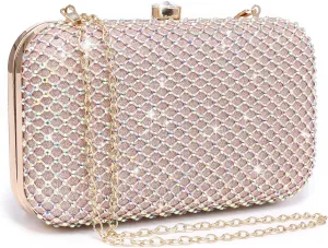 Dasein Womens Rhinestone Clutch Purse Sparkling Evening Bag with Crystal Clasp for Formal Prom Party Wedding