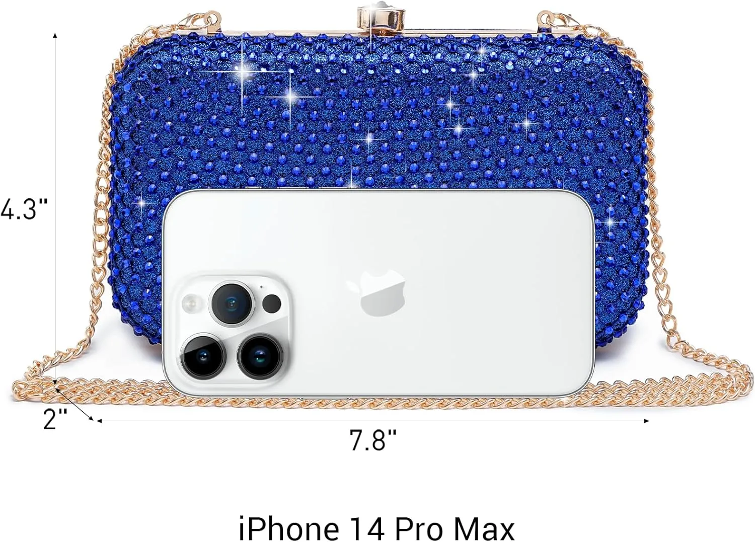 Dasein Womens Rhinestone Clutch Purse Sparkling Evening Bag with Crystal Clasp for Formal Prom Party Wedding