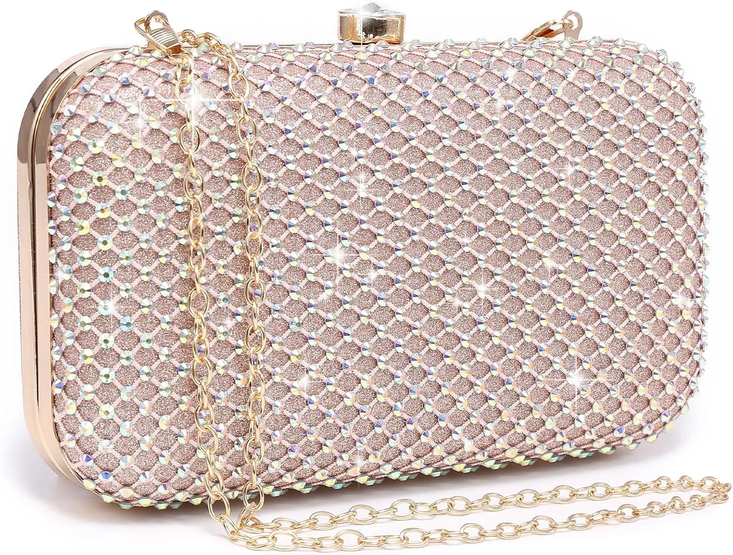 Dasein Womens Rhinestone Clutch Purse Sparkling Evening Bag with Crystal Clasp for Formal Prom Party Wedding