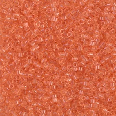 DB 1411, Tangerine-Transparent - Miyuki Delica Beads - Size 11 - 5 grams - Japanese Cylinder Seed Beads - Retail & Wholesale