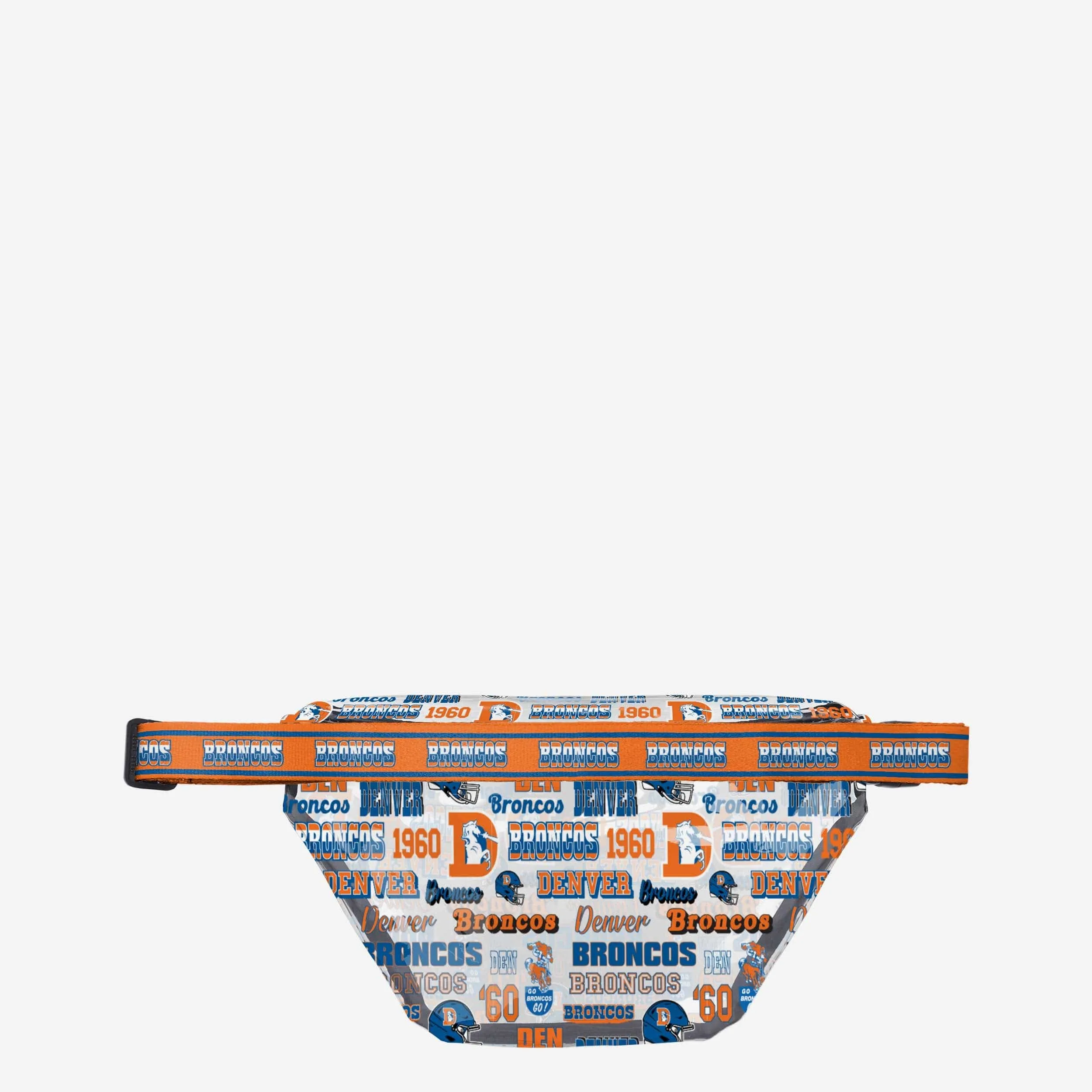 Denver Broncos Repeat Retro Print Clear Fanny Pack