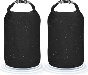 Desoto Waterproof Dry Bag 2 packs, 2L/5L/10L/20L/40L/70L Dry Sack Lightweight Portable, Dry Storage Bag to Keep Gear Dry Clean for Kayaking, Gym, Hiking, Swimming, Camping (Black, 20L)