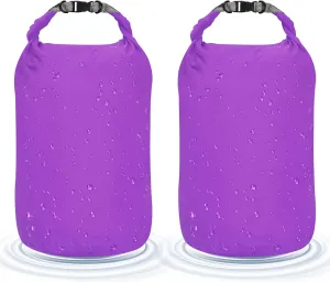 Desoto Waterproof Dry Bag 2 packs, 2L/5L/10L/20L/40L/70L Dry Sack Lightweight Portable, Dry Storage Bag to Keep Gear Dry Clean for Kayaking, Gym, Hiking, Swimming, Camping (Purple, 20L)
