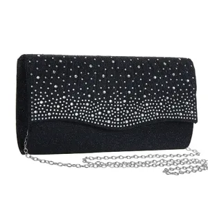 Diamante detail clutch bag navy
