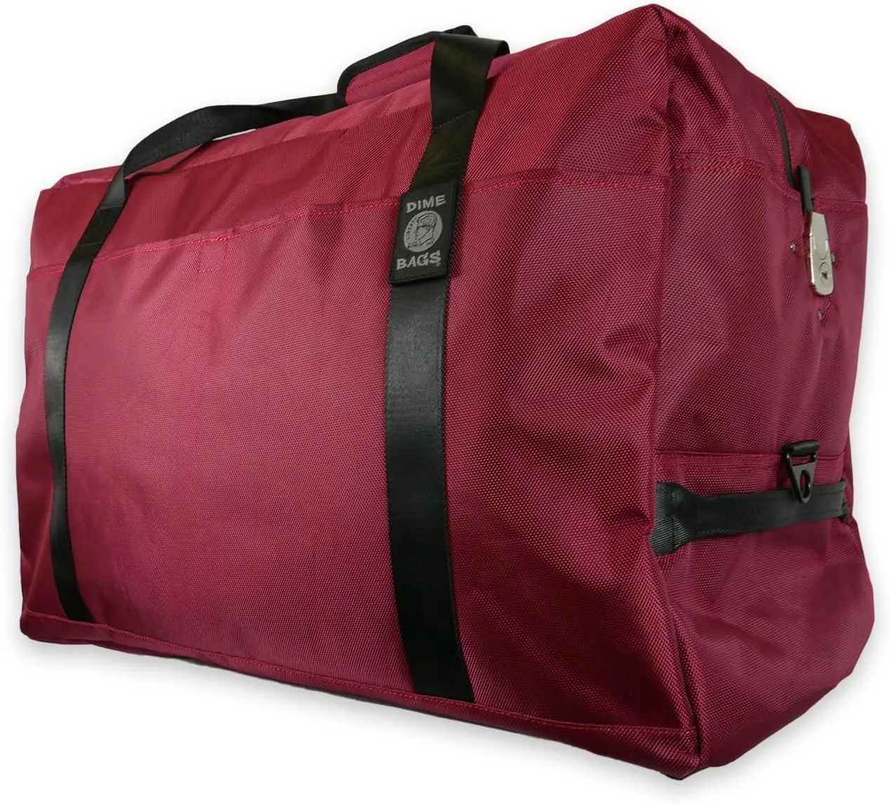 DIME BAGS Cleaner | Large Carbon-Lined Duffle Bag | Lockable Zippered Carbon Filter Bag (Oxblood))