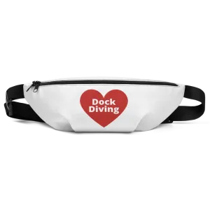 Dock Diving in Heart Fanny Pack-White