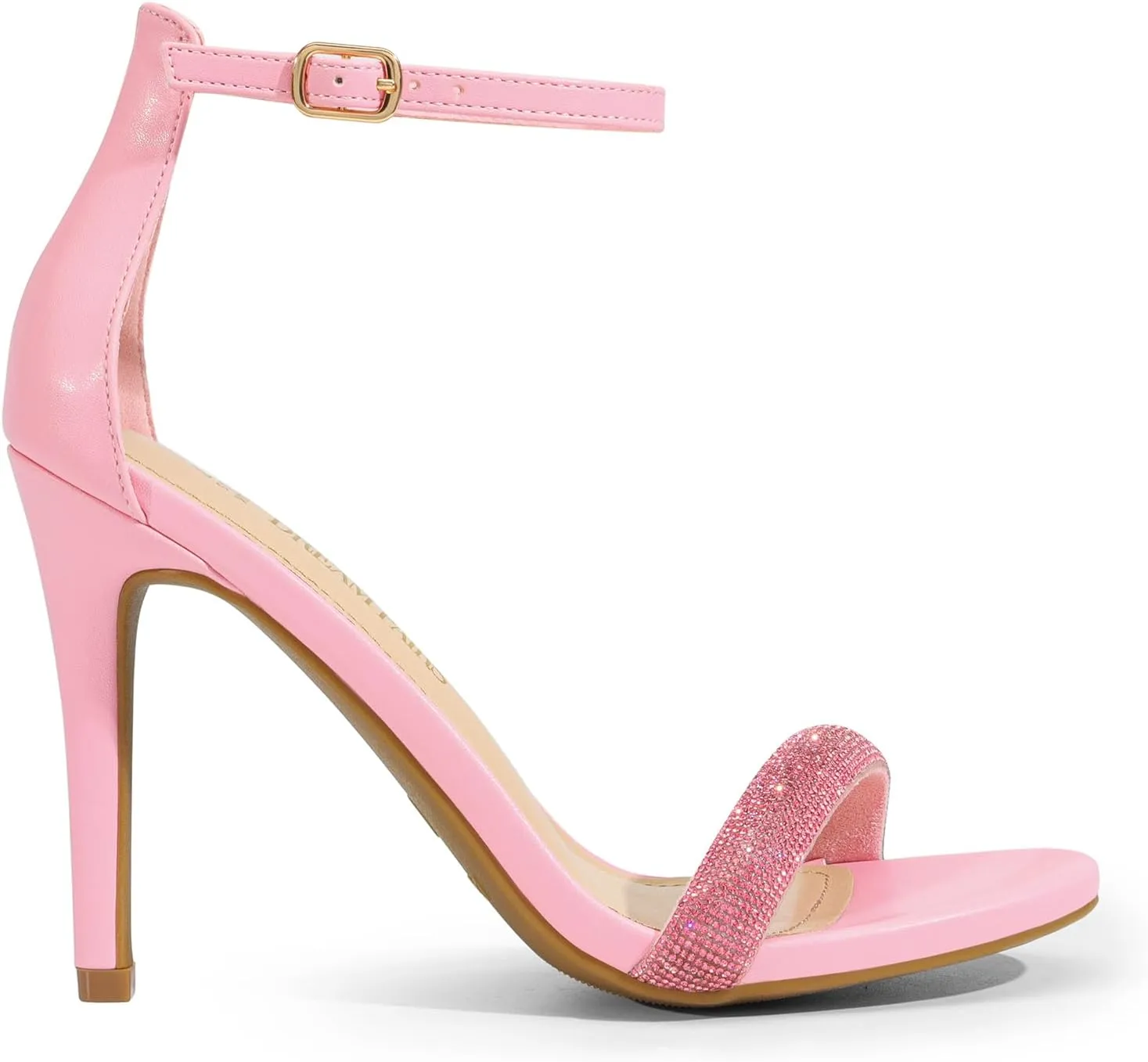 DREAM PAIRS Women's High Heels Flower Ankle Strap Stilettos Round Open Toe Dressy Sexy Sandals