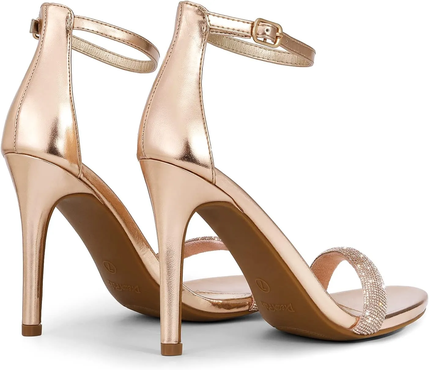 DREAM PAIRS Women's High Heels Flower Ankle Strap Stilettos Round Open Toe Dressy Sexy Sandals